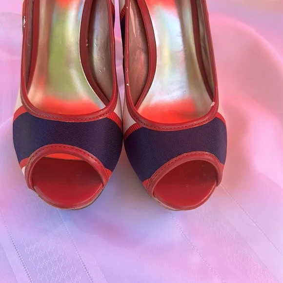 Guess Red White & Blue Platform Heels - Picture 3 of 13